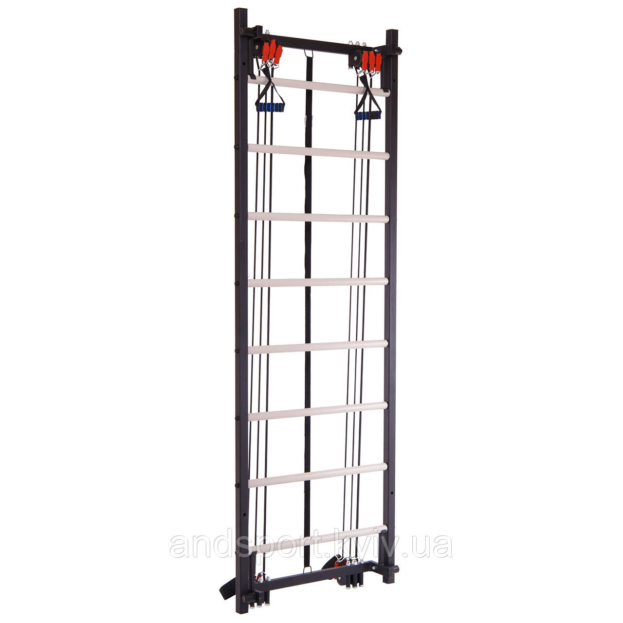 Шведська стінка-стійка з набором експандерів Крос-тренер SP-Planeta L-6775 сталь чорний-сірий Код L-6775