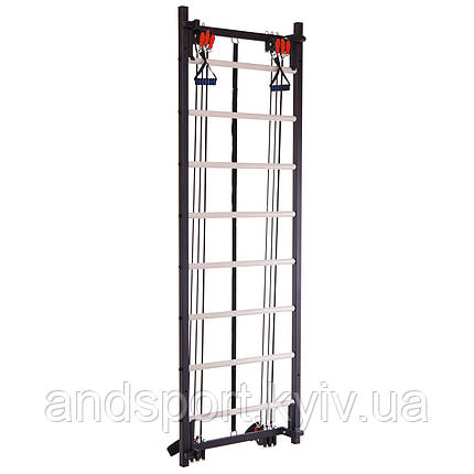 Шведська стінка-стійка з набором експандерів Крос-тренер SP-Planeta L-6775 сталь чорний-сірий Код L-6775, фото 1