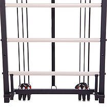 Шведська стінка-стійка з набором експандерів Крос-тренер SP-Planeta L-6775 сталь чорний-сірий Код L-6775, фото 5