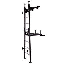 Шведська стінка-стійка з підставкою під штангу Торнадо pro NEW SP-Planeta L-1459 сталь чорний Код L-1459, фото 2