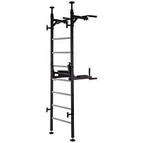 Шведська стінка-стійка з підставкою під штангу Торнадо pro NEW SP-Planeta L-1459 сталь чорний Код L-1459, фото 3