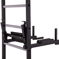 Шведська стінка-стійка з підставкою під штангу Торнадо pro NEW SP-Planeta L-1459 сталь чорний Код L-1459, фото 4