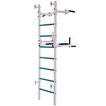 Шведська стінка-стійка з турніком, брусами, лавою для преса і спини SP-Planeta Лідер L-6783 сталь білий Код, фото 3