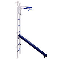 Шведська стінка-стійка з турніком, лавою для преса і спини SP-Planeta Тонус 2 L-6787 сталь білий Код L-6787, фото 2