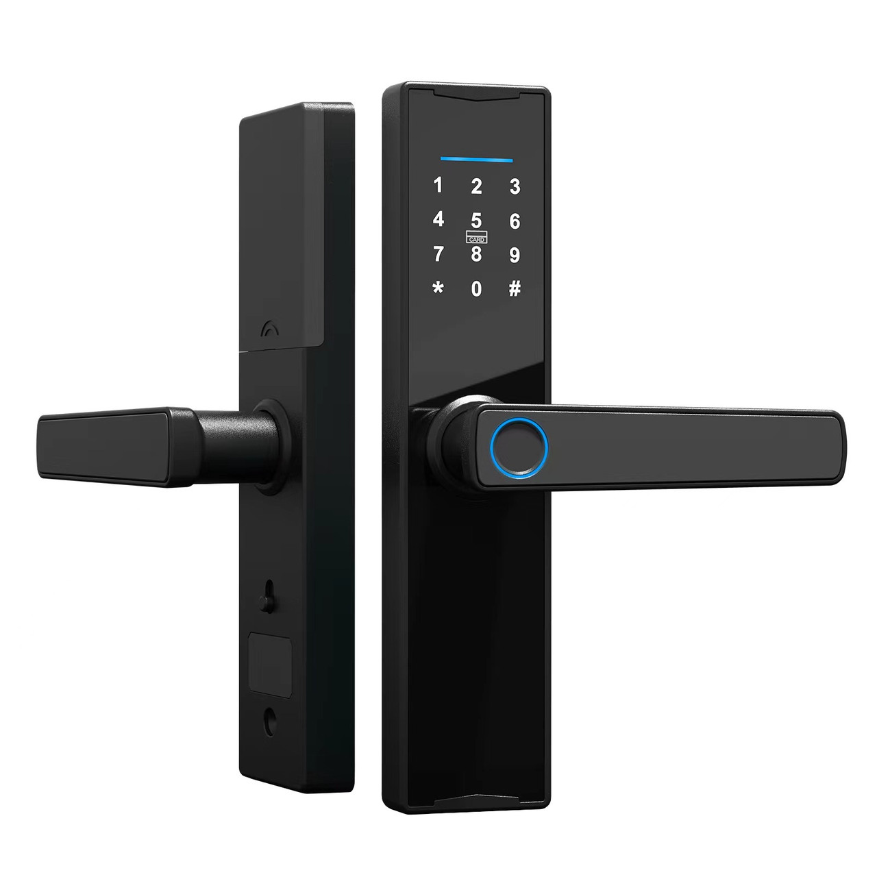 Електронний розумний дверний замок Tuya Smart — 2308A з відбитком пальця, NFC-брелком і ключем