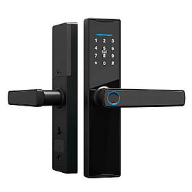 Електронний розумний дверний замок Tuya Smart — 2308A з відбитком пальця, NFC-брелком і ключем