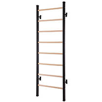 Шведська стінка-стійка SP-Planeta Fitness Wood L-6789 сталь дерево чорний-коричневий Код L-6789, фото 2