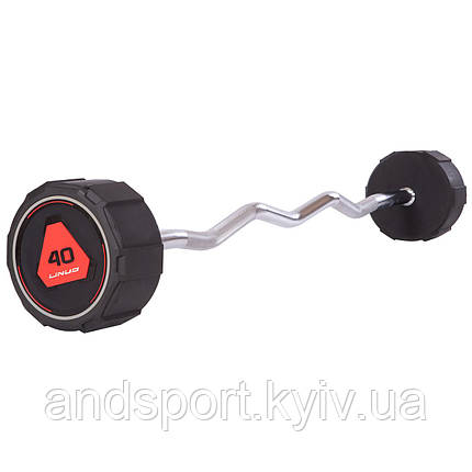 Штанга фіксована вигнута поліуретанова LI NUO TA-3623-40 довжина-120см 40кг Код TA-3623-40, фото 1