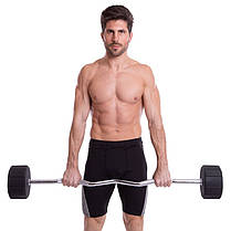 Штанга фіксована вигнута поліуретанова LI NUO TA-3623-45 довжина-121см 45кг Код TA-3623-45, фото 5