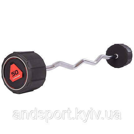 Штанга фіксована вигнута поліуретанова LI NUO TA-3623-50 довжина-122см 50кг Код TA-3623-50, фото 1