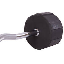 Штанга фіксована вигнута поліуретанова LI NUO TA-3623-50 довжина-122см 50кг Код TA-3623-50, фото 3