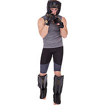 Захист гомілки та стопи Муай Тай, ММА, Кікбоксинг шкіряний UFC PRO Prem Stand Up UHK-75052 S-M чорний Код UHK-75052, фото 4