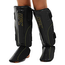 Захист гомілки та стопи Муай Тай, ММА, Кікбоксинг шкіряний UFC PRO Prem Stand Up UHK-75052 S-M чорний Код UHK-75052, фото 5