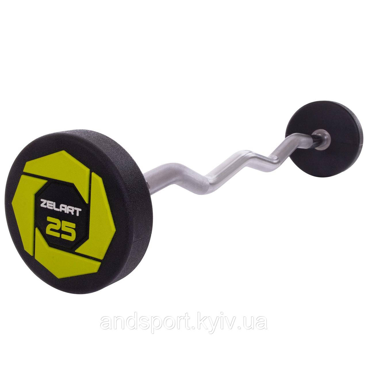 Штанга фіксована вигнута поліуретанова Zelart Urethane Barbell TA-2690-25 довжина-106см 25кг Код TA-2690-25