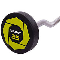 Штанга фіксована вигнута поліуретанова Zelart Urethane Barbell TA-2690-25 довжина-106см 25кг Код TA-2690-25, фото 2
