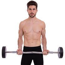 Штанга фіксована вигнута поліуретанова Zelart Urethane Barbell TA-2690-25 довжина-106см 25кг Код TA-2690-25, фото 5