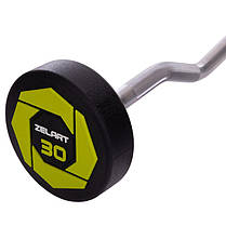 Штанга фіксована вигнута поліуретанова Zelart Urethane Barbell TA-2690-30 довжина-107см 30кг Код TA-2690-30, фото 2