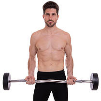 Штанга фіксована вигнута поліуретанова Zelart Urethane Barbell TA-2690-30 довжина-107см 30кг Код TA-2690-30, фото 5