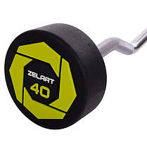 Штанга фіксована вигнута поліуретанова Zelart Urethane Barbell TA-2690-40 довжина-111см 40кг Код TA-2690-40, фото 2