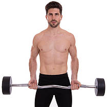 Штанга фіксована вигнута поліуретанова Zelart Urethane Barbell TA-2690-40 довжина-111см 40кг Код TA-2690-40, фото 5