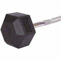 Штанга фіксована вигнута прогумована Rubber Hexagon Barbell Zelart TA-6231-25 довжина-95см 25кг Код TA-6231-25, фото 2