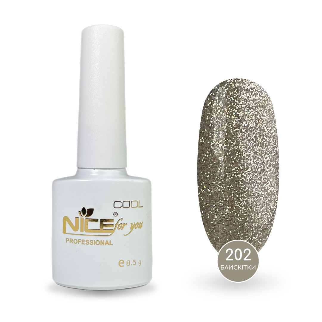Гель-лак Nice for you Sparkles №С-202 Срібний 8.5 г