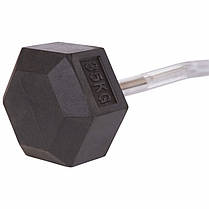 Штанга фіксована вигнута прогумована Rubber Hexagon Barbell Zelart TA-6231-35 довжина-95см 35кг Код TA-6231-35, фото 2