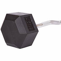 Штанга фіксована вигнута прогумована Rubber Hexagon Barbell Zelart TA-6231-45 довжина-95см 45кг Код TA-6231-45, фото 2
