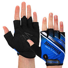 Перчатки для фітнесу та тренувань HARD TOUCH FG-007 XS-L чорний-синій Код FG-007
