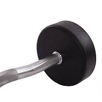 Штанга фіксована вигнута прогумована Zelart Rubber Coated Barbell TA-2687-25 довжина-95см 25кг Код TA-2687-25, фото 3