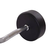 Штанга фіксована вигнута прогумована Zelart Rubber Coated Barbell TA-2687-35 довжина-95см 35кг Код TA-2687-35, фото 3