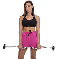 Штанга фіксована вигнута прогумована Zelart Rubber Coated Barbell TA-2687-5 довжина-95см 5кг Код TA-2687-5, фото 5