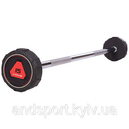 Штанга фіксована пряма поліуретанова LI NUO TA-3622-15 довжина-111см 15кг Код TA-3622-15, фото 1