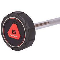 Штанга фіксована пряма поліуретанова LI NUO TA-3622-15 довжина-111см 15кг Код TA-3622-15, фото 2