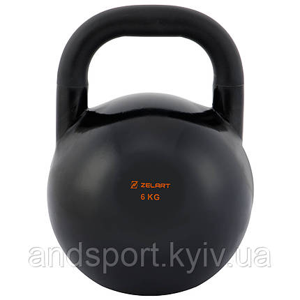 Гіря сталева чорна пофарбована Zelart TA-7795-6 6кг чорний Код TA-7795-6, фото 1