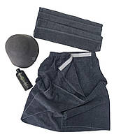 Подарунковий набір для лазні та сауни Premium класу хуст сірий ( Husst )