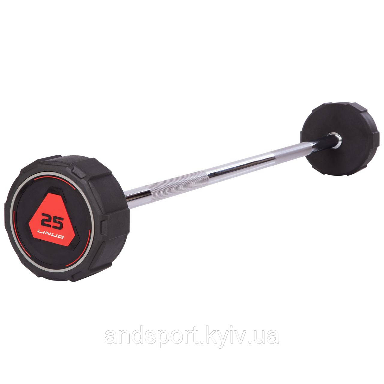 Штанга фіксована пряма поліуретанова LI NUO TA-3622-25 довжина-115см 25кг Код TA-3622-25
