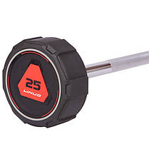 Штанга фіксована пряма поліуретанова LI NUO TA-3622-25 довжина-115см 25кг Код TA-3622-25, фото 2