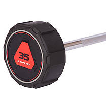 Штанга фіксована пряма поліуретанова LI NUO TA-3622-35 довжина-117см 35кг Код TA-3622-35, фото 2