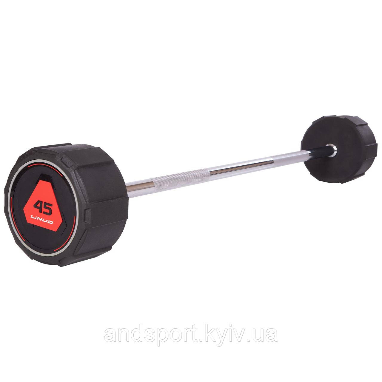 Штанга фіксована пряма поліуретанова LI NUO TA-3622-45 довжина-121см 45кг Код TA-3622-45
