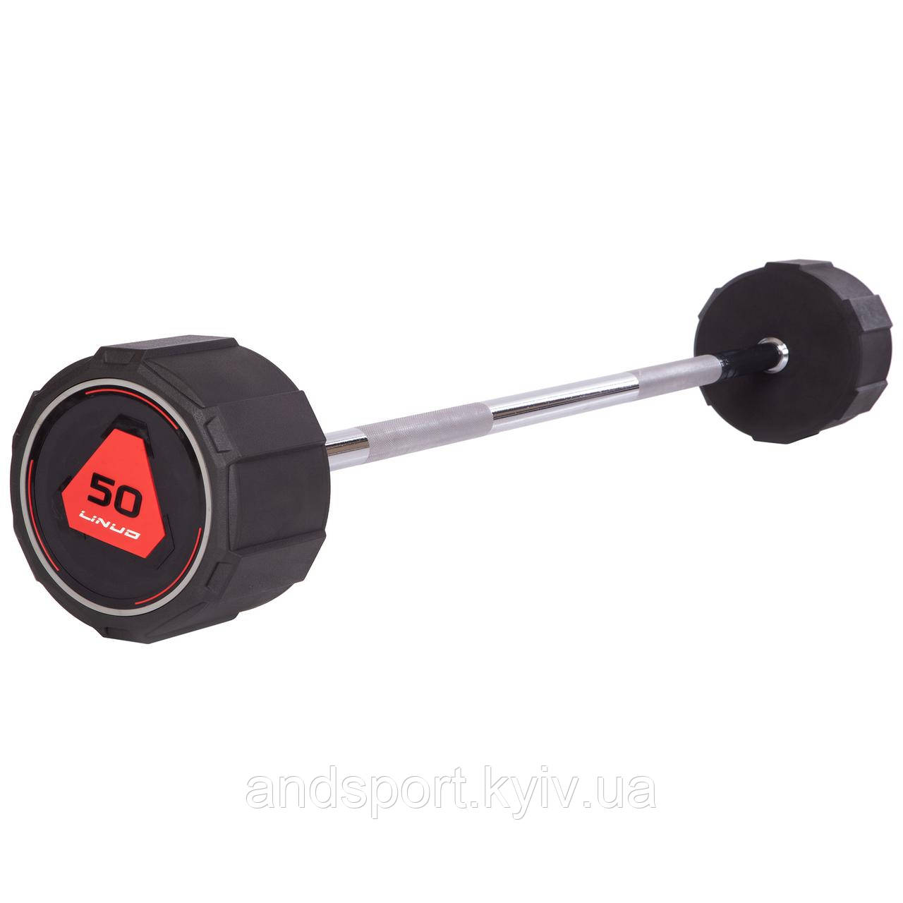 Штанга фіксована пряма поліуретанова LI NUO TA-3622-50 довжина-122см 50кг Код TA-3622-50