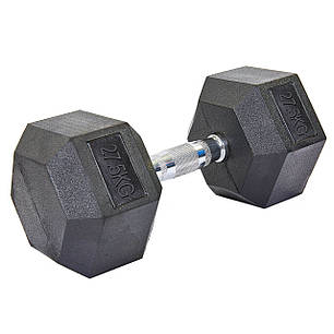 Гантель цільна шестигранна SP-Planeta SC-8013-27,5 1шт 27,5кг Код SC-8013-27_5, фото 1