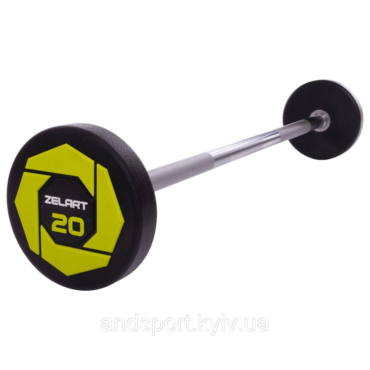 Штанга фіксована пряма поліуретанова Zelart Urethane Barbell TA-2689-20 довжина-104см 20кг Код TA-2689-20