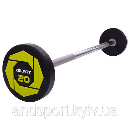 Штанга фіксована пряма поліуретанова Zelart Urethane Barbell TA-2689-20 довжина-104см 20кг Код TA-2689-20, фото 1