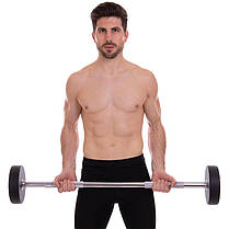 Штанга фіксована пряма поліуретанова Zelart Urethane Barbell TA-2689-25 довжина-106см 25кг Код TA-2689-25, фото 5