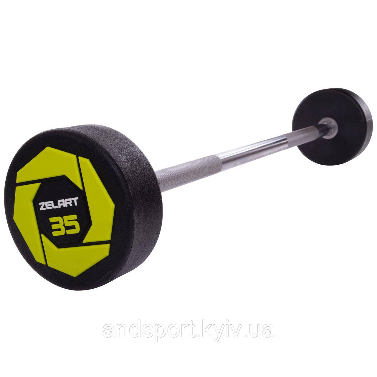 Штанга фіксована пряма поліуретанова Zelart Urethane Barbell TA-2689-35 довжина-110см 35кг Код TA-2689-35