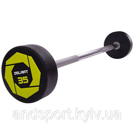 Штанга фіксована пряма поліуретанова Zelart Urethane Barbell TA-2689-35 довжина-110см 35кг Код TA-2689-35, фото 1
