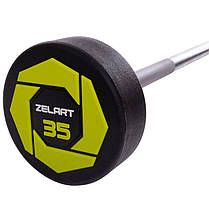 Штанга фіксована пряма поліуретанова Zelart Urethane Barbell TA-2689-35 довжина-110см 35кг Код TA-2689-35, фото 2