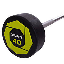 Штанга фіксована пряма поліуретанова Zelart Urethane Barbell TA-2689-40 довжина-112см 40кг Код TA-2689-40, фото 2