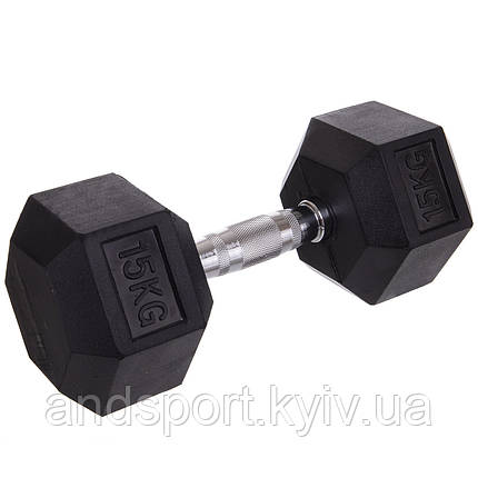 Гантель цільна шестигранна SP-Planeta SC-8013-15 1шт 15кг Код SC-8013-15, фото 1